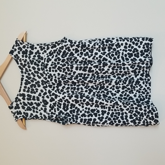 LOFT V-Neck Tank Top, Cheetah Print, Black and Cream, Small - Picture 2 of 4